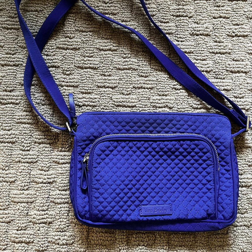 Vera Bradley Microfiber Little Hipster Crossbody in Cobalt Blue - like new